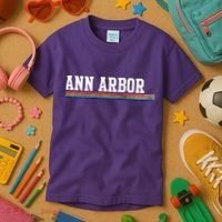 Ann Arbor Michigan Retro Logo Kids T-Shirt thumb 3