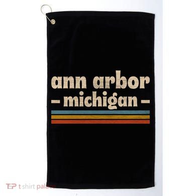 Ann Arbor Michigan Retro Golf Towel