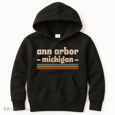Ann Arbor Michigan Retro Kids Hoodie