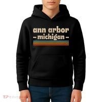 Ann Arbor Michigan Retro Kids Hoodie thumb 4
