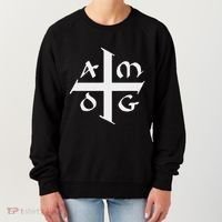 Amdg Ad Majorem Dei Gloriam Big Jesuit Cross Women's Sweatshirt thumb 0