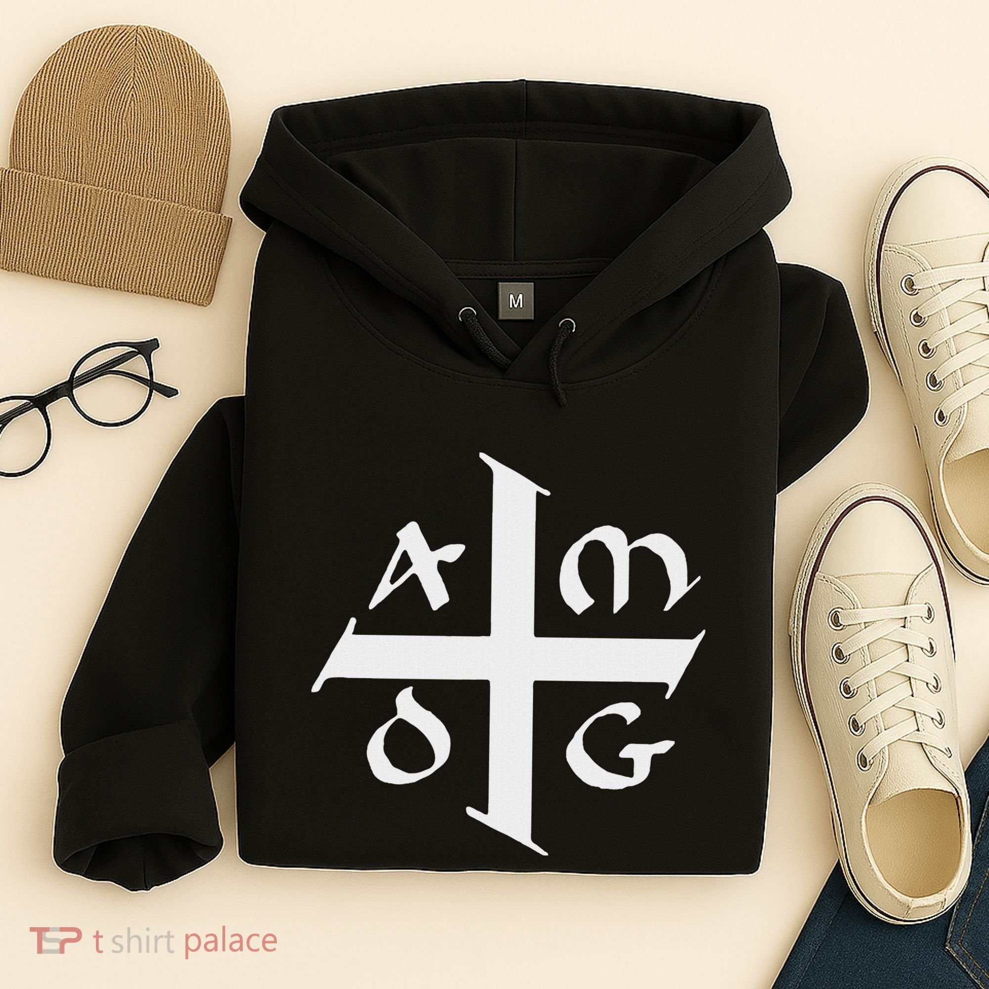 Amdg Ad Majorem Dei Gloriam Big Jesuit Cross Hoodie