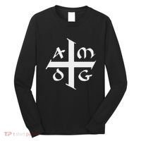 Amdg Ad Majorem Dei Gloriam Big Jesuit Cross Long Sleeve Shirt thumb 0