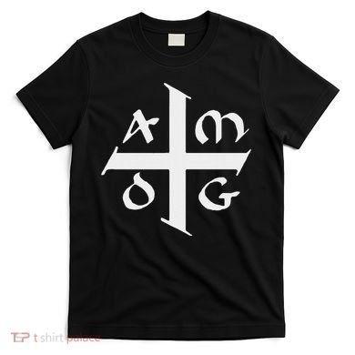 Amdg Ad Majorem Dei Gloriam Big Jesuit Cross T-Shirt