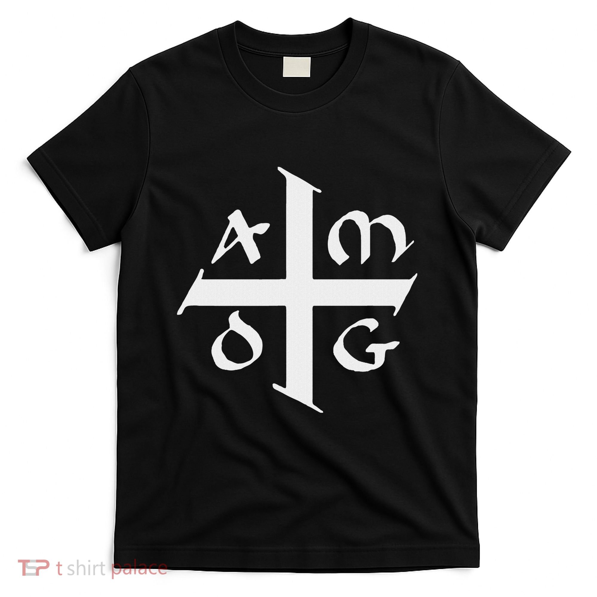 Amdg Ad Majorem Dei Gloriam Big Jesuit Cross T-Shirt