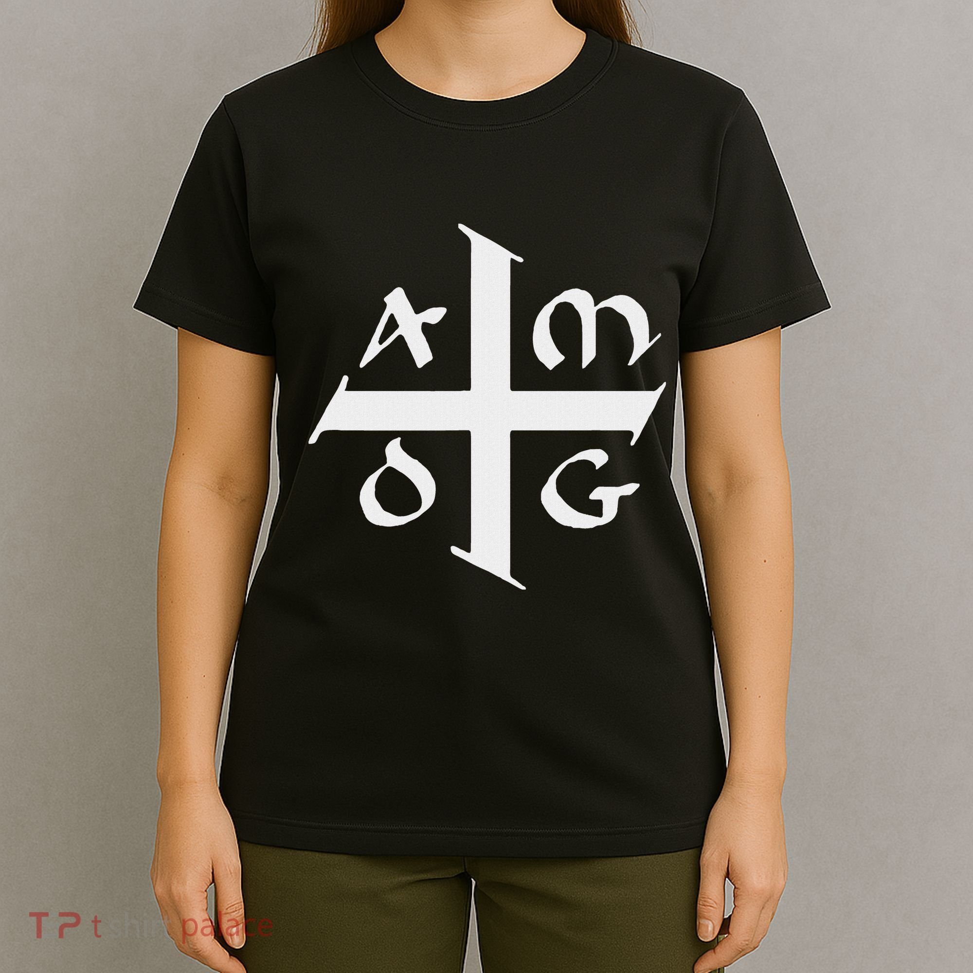 Amdg Ad Majorem Dei Gloriam Big Jesuit Cross T-Shirt
