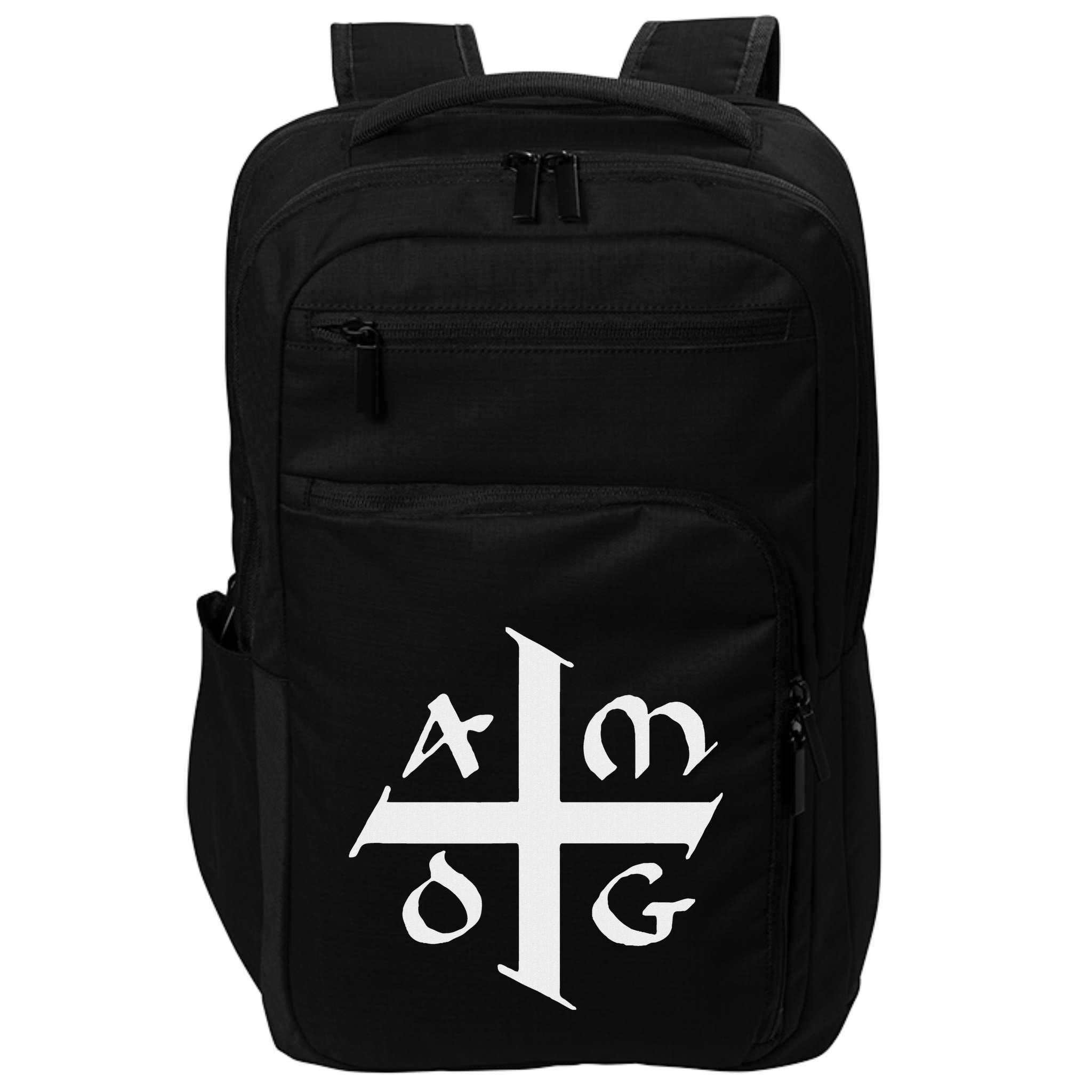 Amdg Ad Majorem Dei Gloriam Big Jesuit Cross Impact Tech Backpack