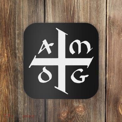Amdg Ad Majorem Dei Gloriam Big Jesuit Cross Coaster