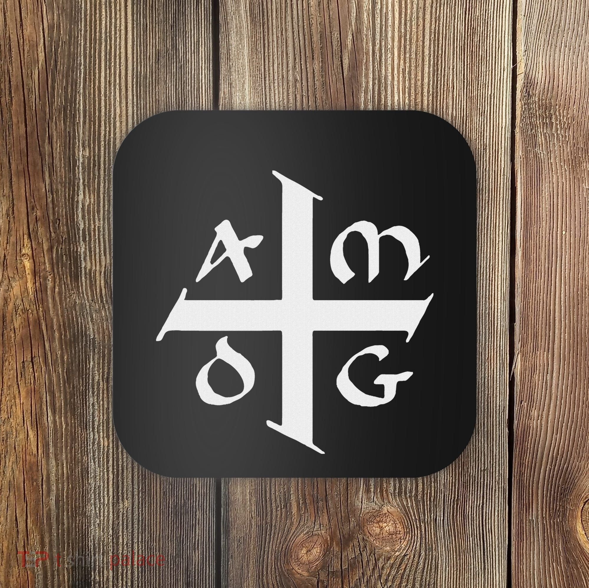 Amdg Ad Majorem Dei Gloriam Big Jesuit Cross Coaster