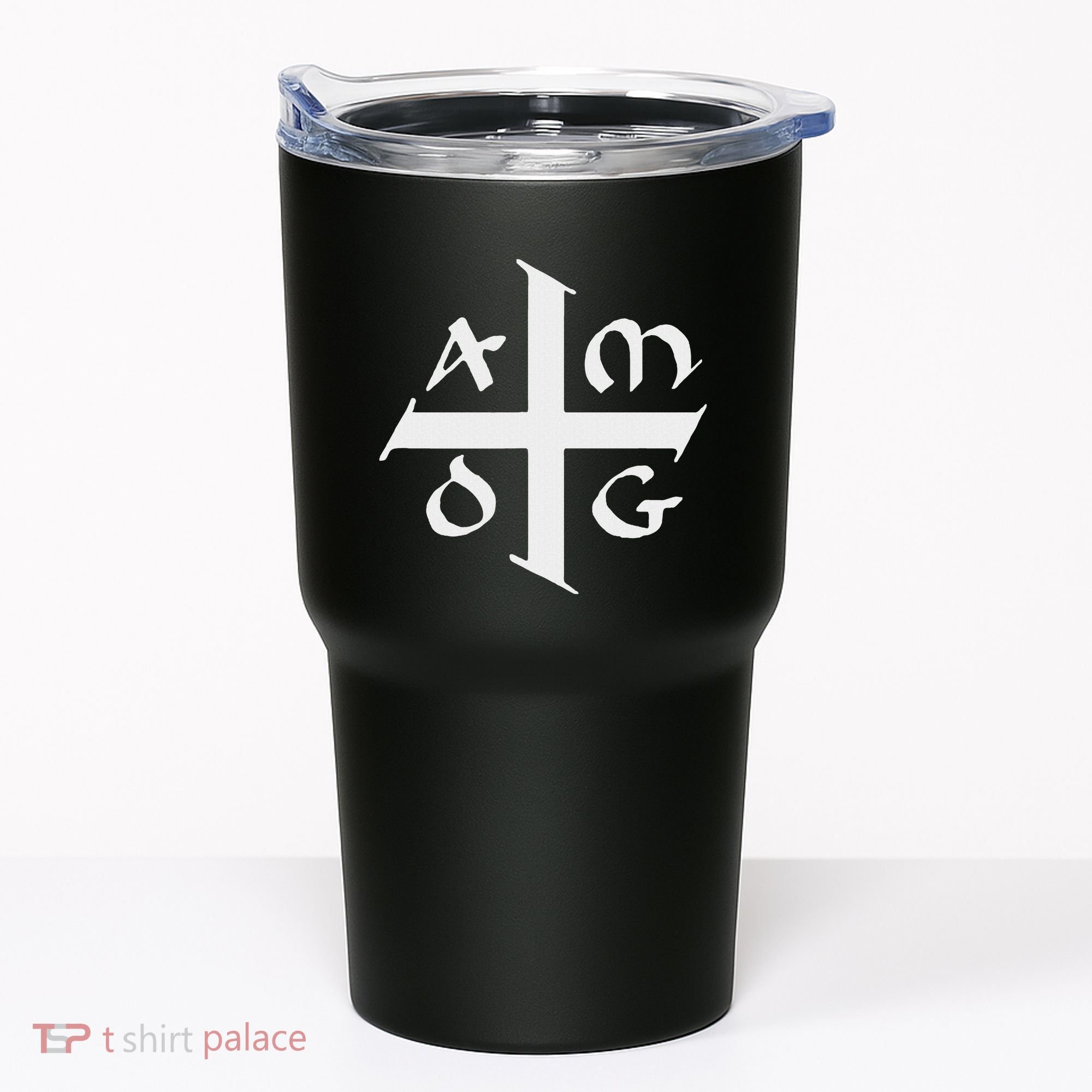 Amdg Ad Majorem Dei Gloriam Big Jesuit Cross Tumbler