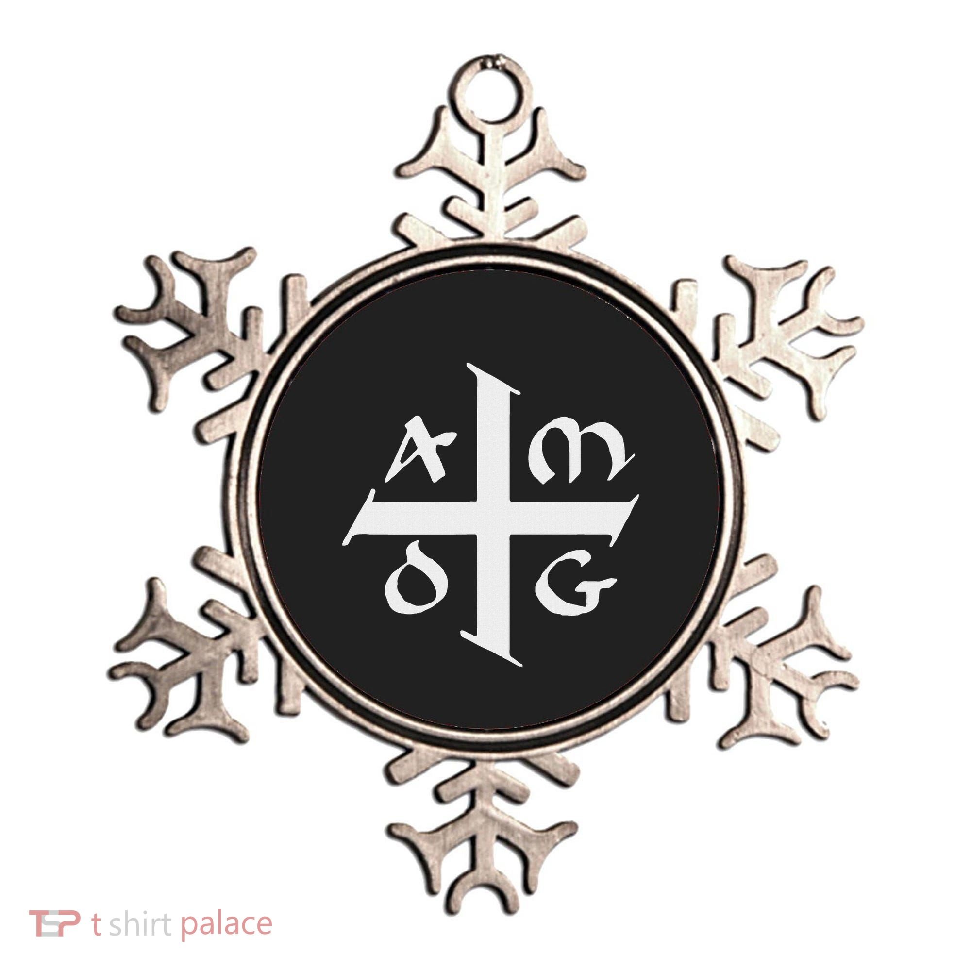 Amdg Ad Majorem Dei Gloriam Big Jesuit Cross Ornament