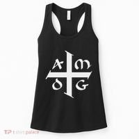 Amdg Ad Majorem Dei Gloriam Big Jesuit Cross Women's Tank Top thumb 0