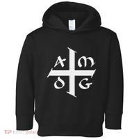 Amdg Ad Majorem Dei Gloriam Big Jesuit Cross Toddler Hoodie thumb 0