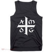 Amdg Ad Majorem Dei Gloriam Big Jesuit Cross Tank Top thumb 0