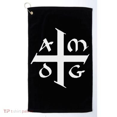 Amdg Ad Majorem Dei Gloriam Big Jesuit Cross Golf Towel