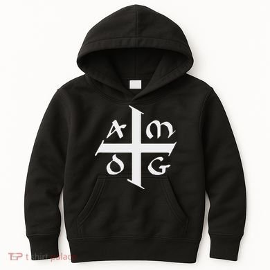 Amdg Ad Majorem Dei Gloriam Big Jesuit Cross Kids Hoodie