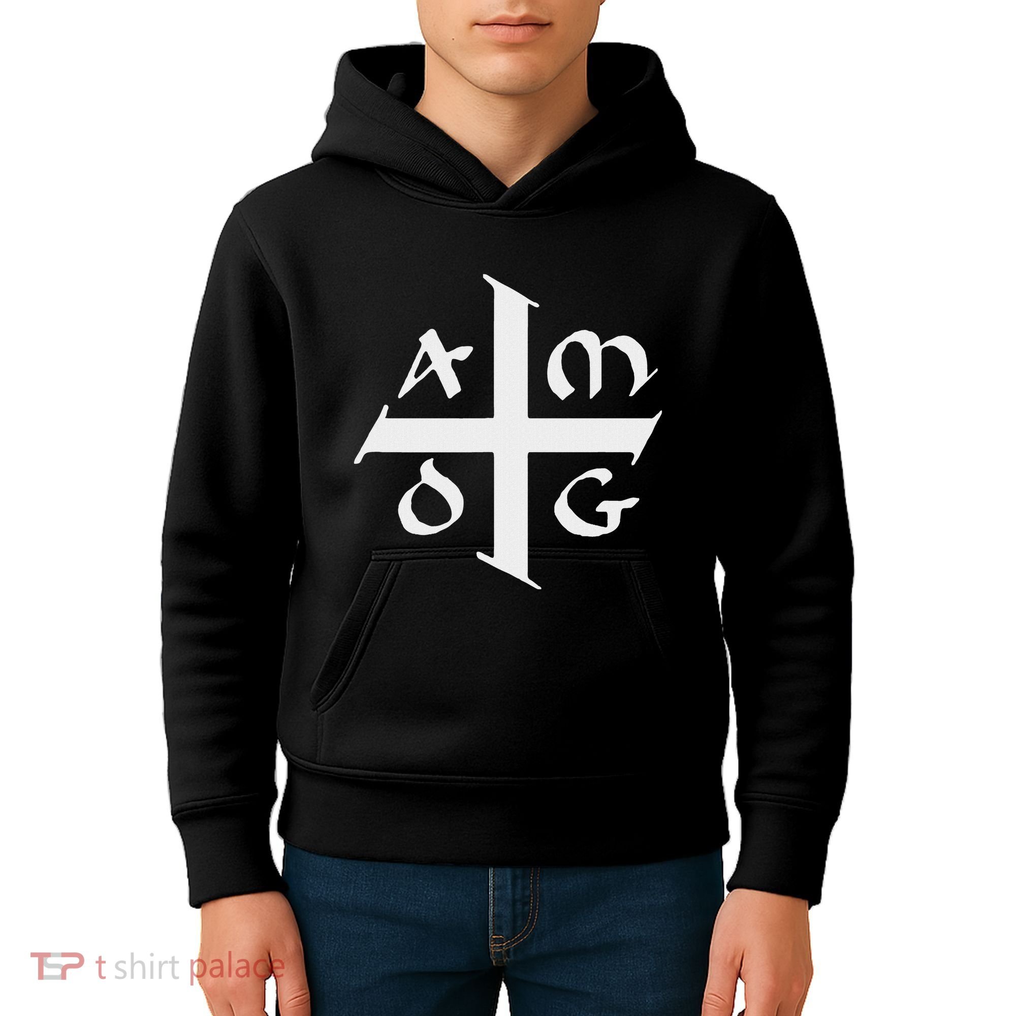 Amdg Ad Majorem Dei Gloriam Big Jesuit Cross Kids Hoodie