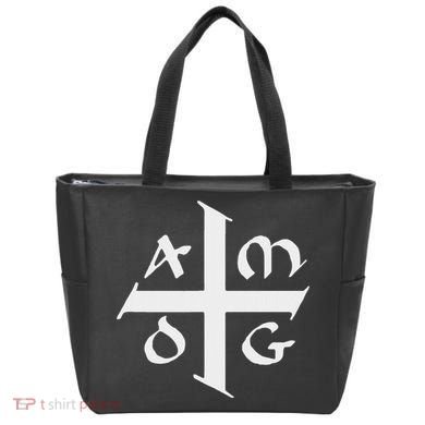 Amdg Ad Majorem Dei Gloriam Big Jesuit Cross Tote Bag