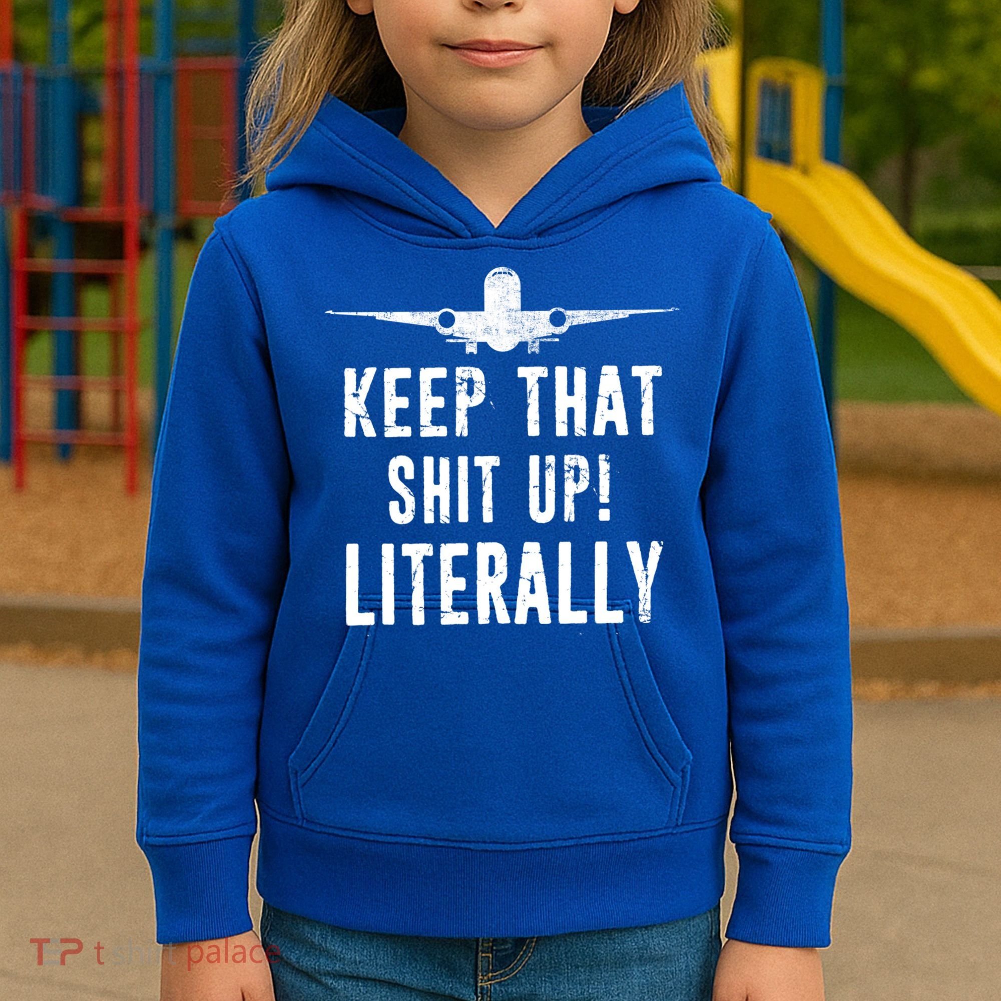Aircraft Airplane Mechanic Gift Keep That Shit Up Gift Kids Hoodie