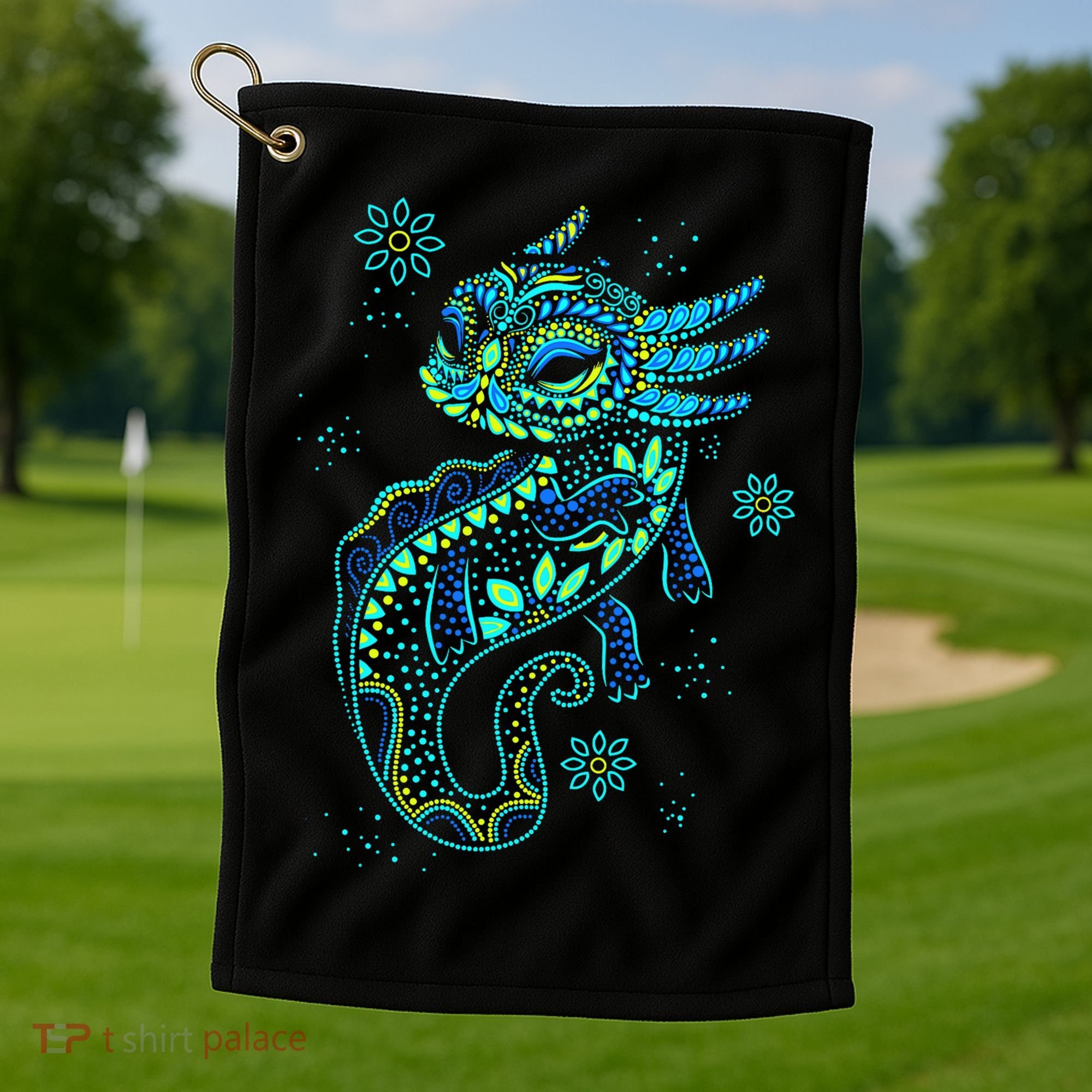 Axolotl Aztec Mexican Salamander Mexico  Golf Towel