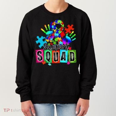 Autism Awareness Month Ribbon Support Squad Women's Sweatshirt