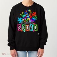Autism Awareness Month Ribbon Support Squad Women's Sweatshirt thumb 0