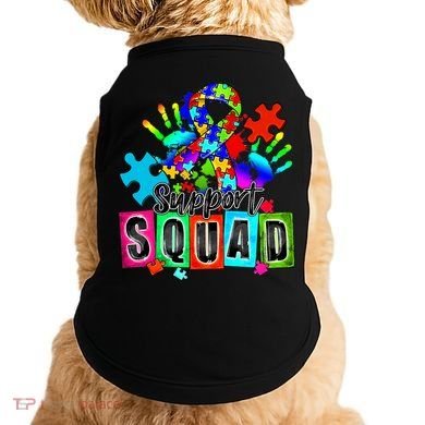 Autism Awareness Month Ribbon Support Squad Doggie Tank