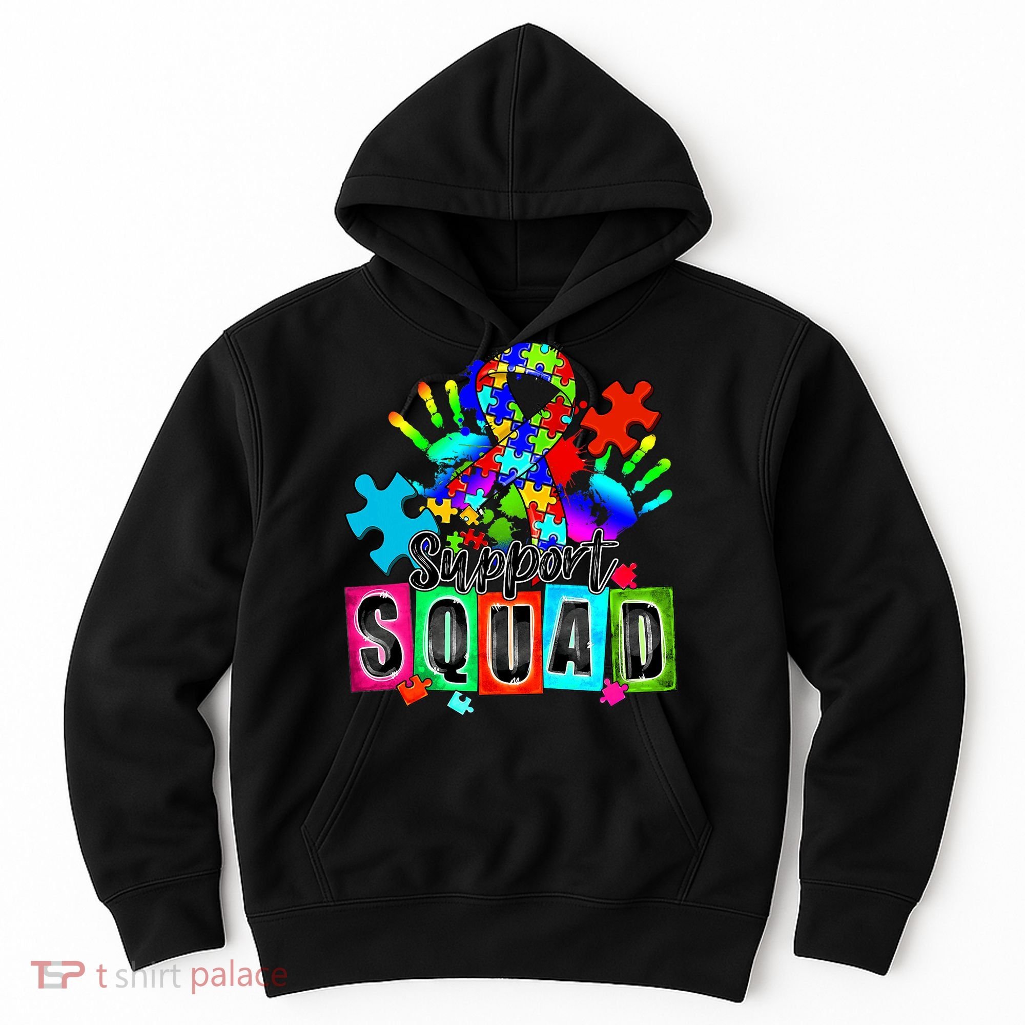 Autism Awareness Month Ribbon Support Squad Hoodie