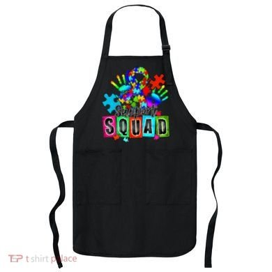 Autism Awareness Month Ribbon Support Squad Apron