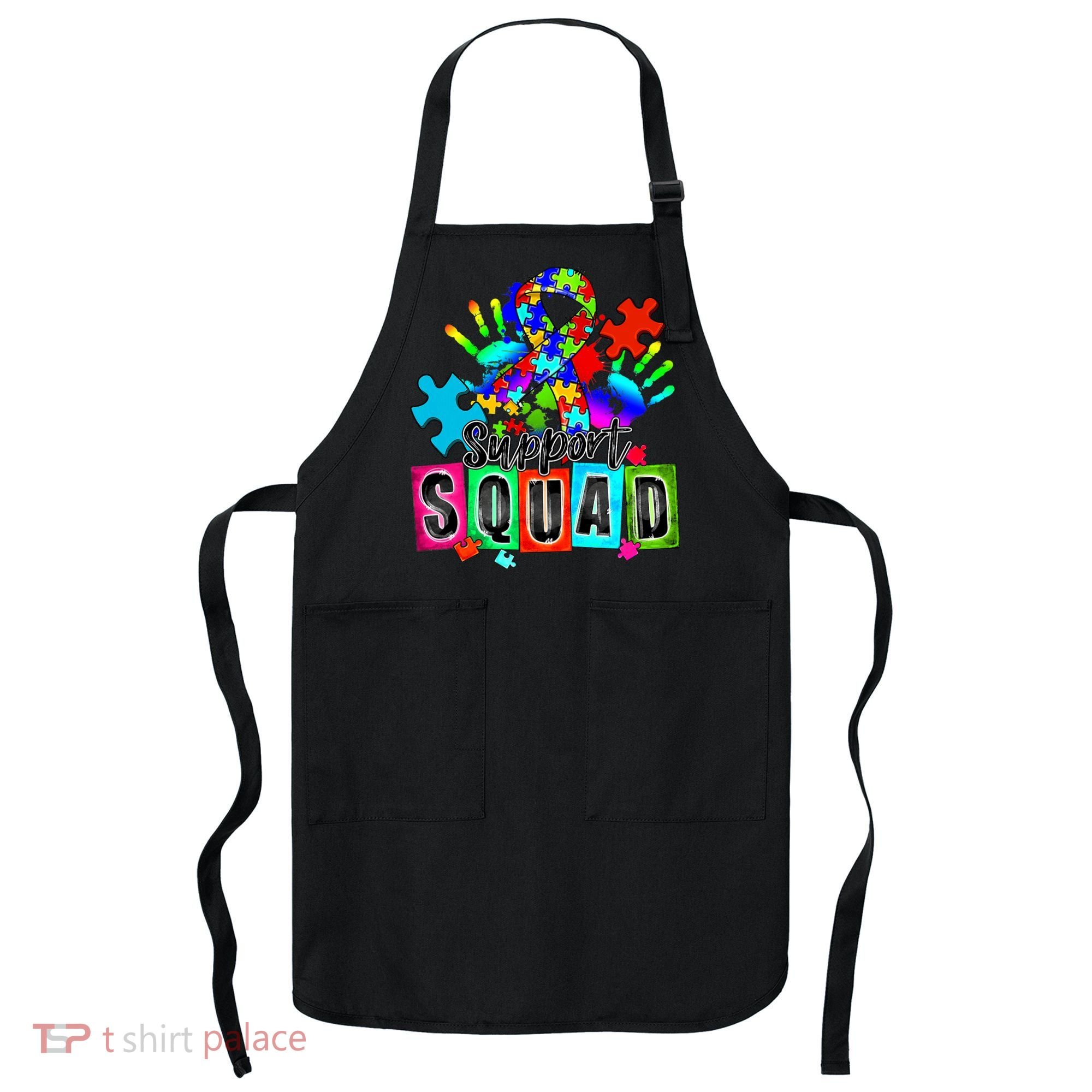 Autism Awareness Month Ribbon Support Squad Apron