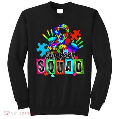 Autism Awareness Month Ribbon Support Squad Sweatshirt