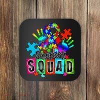 Autism Awareness Month Ribbon Support Squad Coaster thumb 0