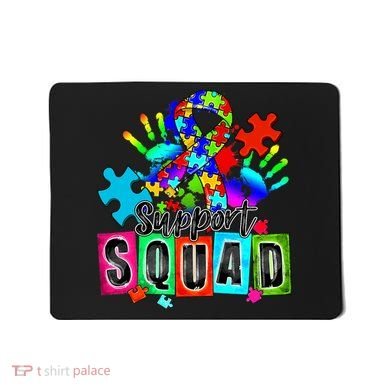 Autism Awareness Month Ribbon Support Squad Mousepad