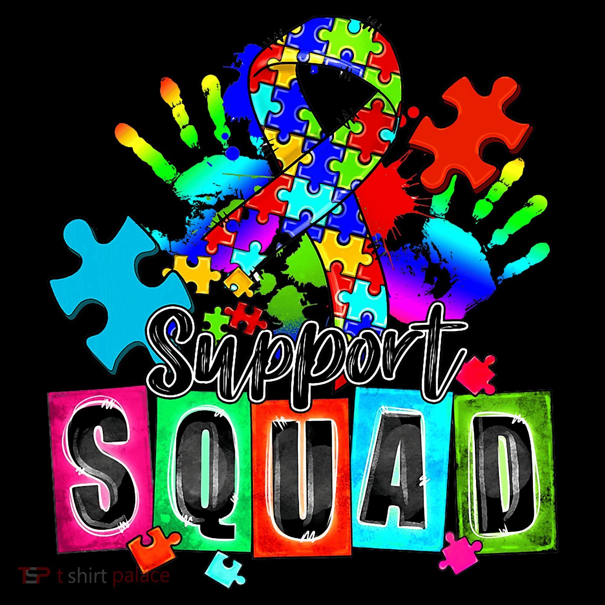 Autism Awareness Month Ribbon Support Squad Toddler Hoodie