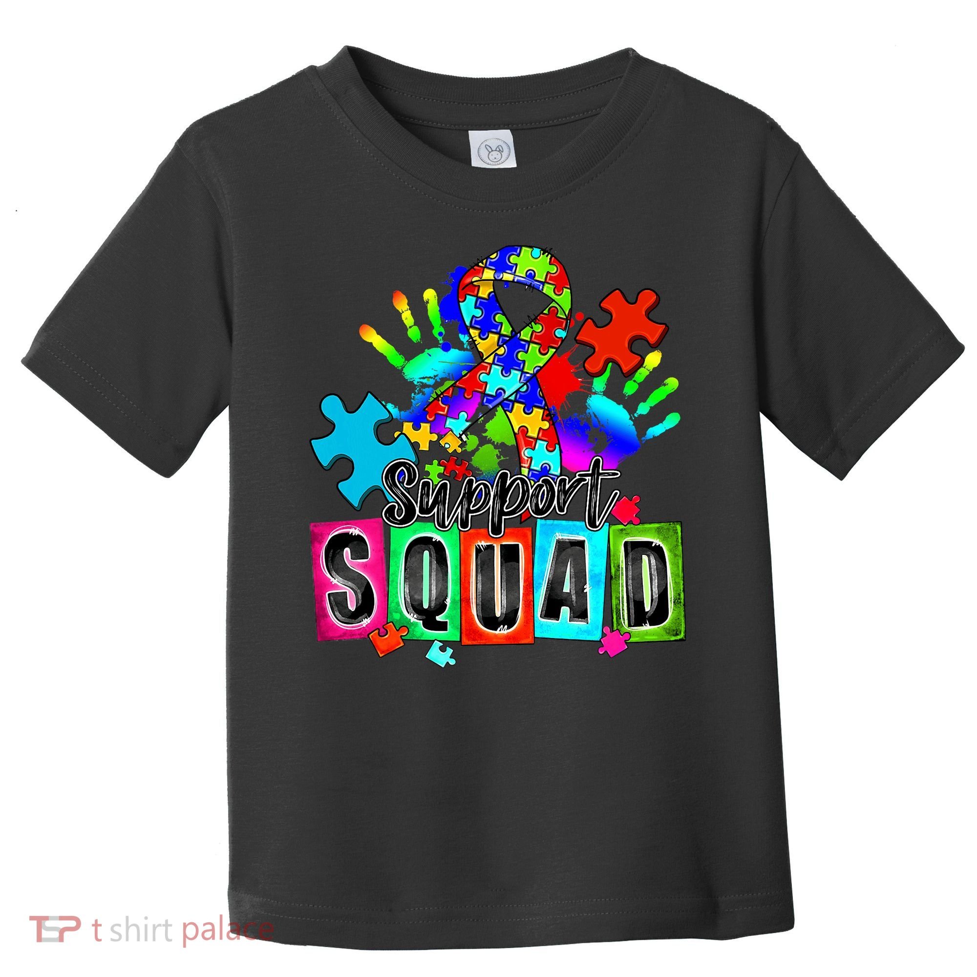 Autism Awareness Month Ribbon Support Squad Toddler T-Shirt
