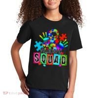 Autism Awareness Month Ribbon Support Squad Kids T-Shirt thumb 2