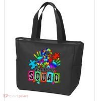 Autism Awareness Month Ribbon Support Squad Tote Bag thumb 3