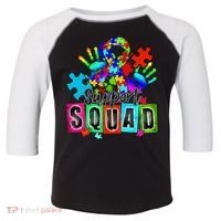 Autism Awareness Month Ribbon Support Squad Toddler Fine Jersey T-Shirt thumb 0