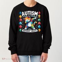 Autism Awareness Month Autism Cat Dabbing Support Autism Gift Women's Sweatshirt thumb 0