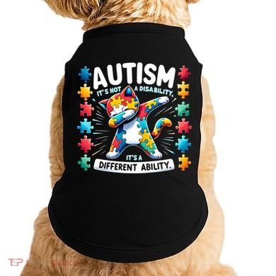 Autism Awareness Month Autism Cat Dabbing Support Autism Gift Doggie Tank