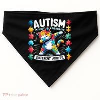 Autism Awareness Month Autism Cat Dabbing Support Autism Gift USA-Made Doggie Bandana thumb 0