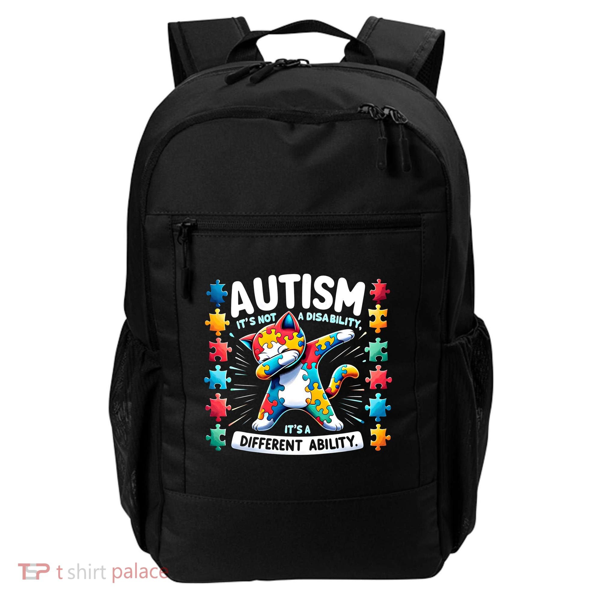 Autism Awareness Month Autism Cat Dabbing Support Autism Gift Backpack