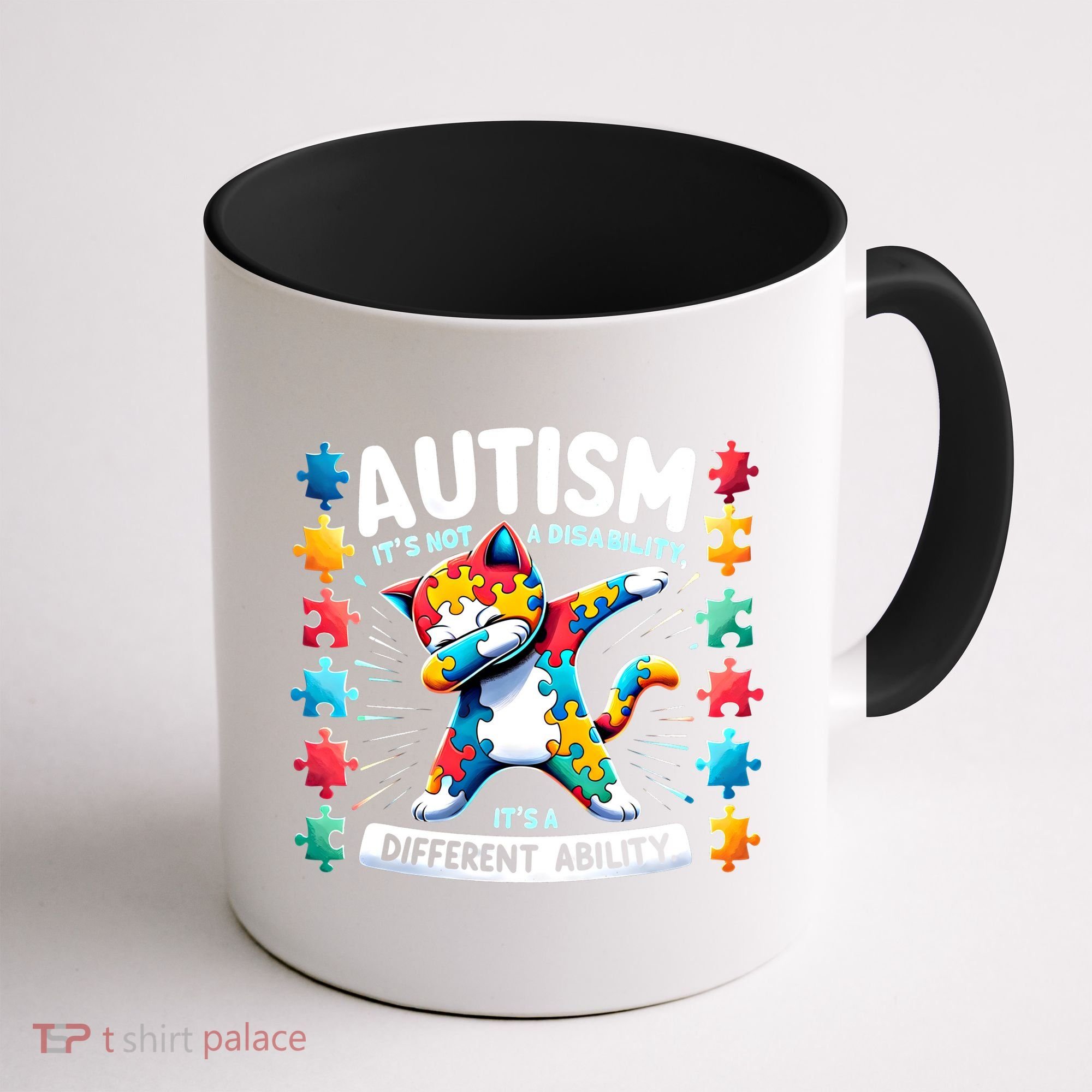 Autism Awareness Month Autism Cat Dabbing Support Autism Gift Coffee Mug