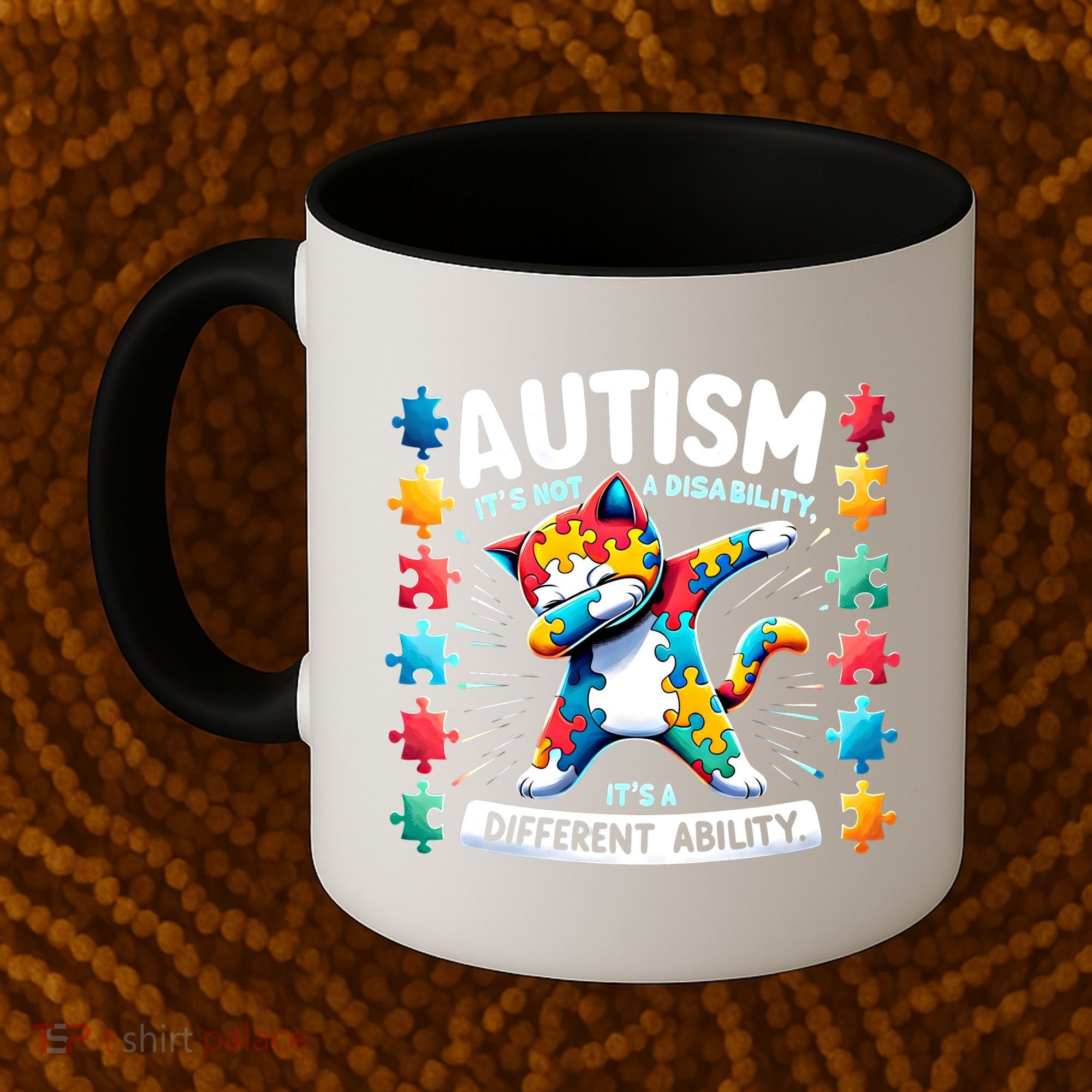 Autism Awareness Month Autism Cat Dabbing Support Autism Gift Coffee Mug