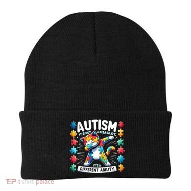 Autism Awareness Month Autism Cat Dabbing Support Autism Gift Beanie