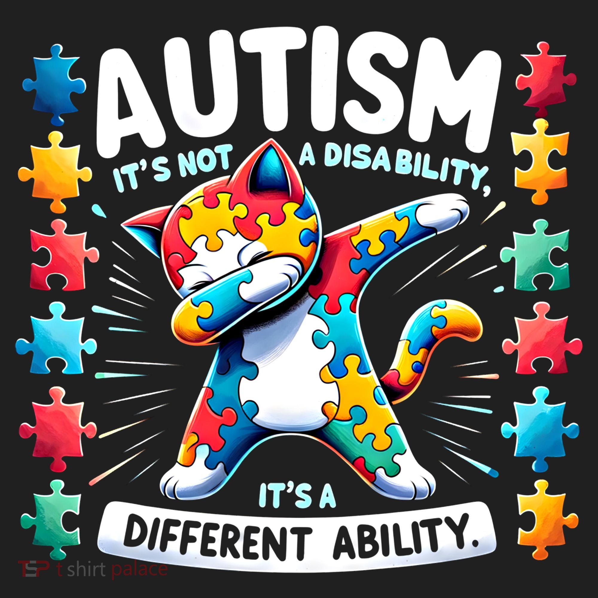Autism Awareness Month Autism Cat Dabbing Support Autism Gift Beanie