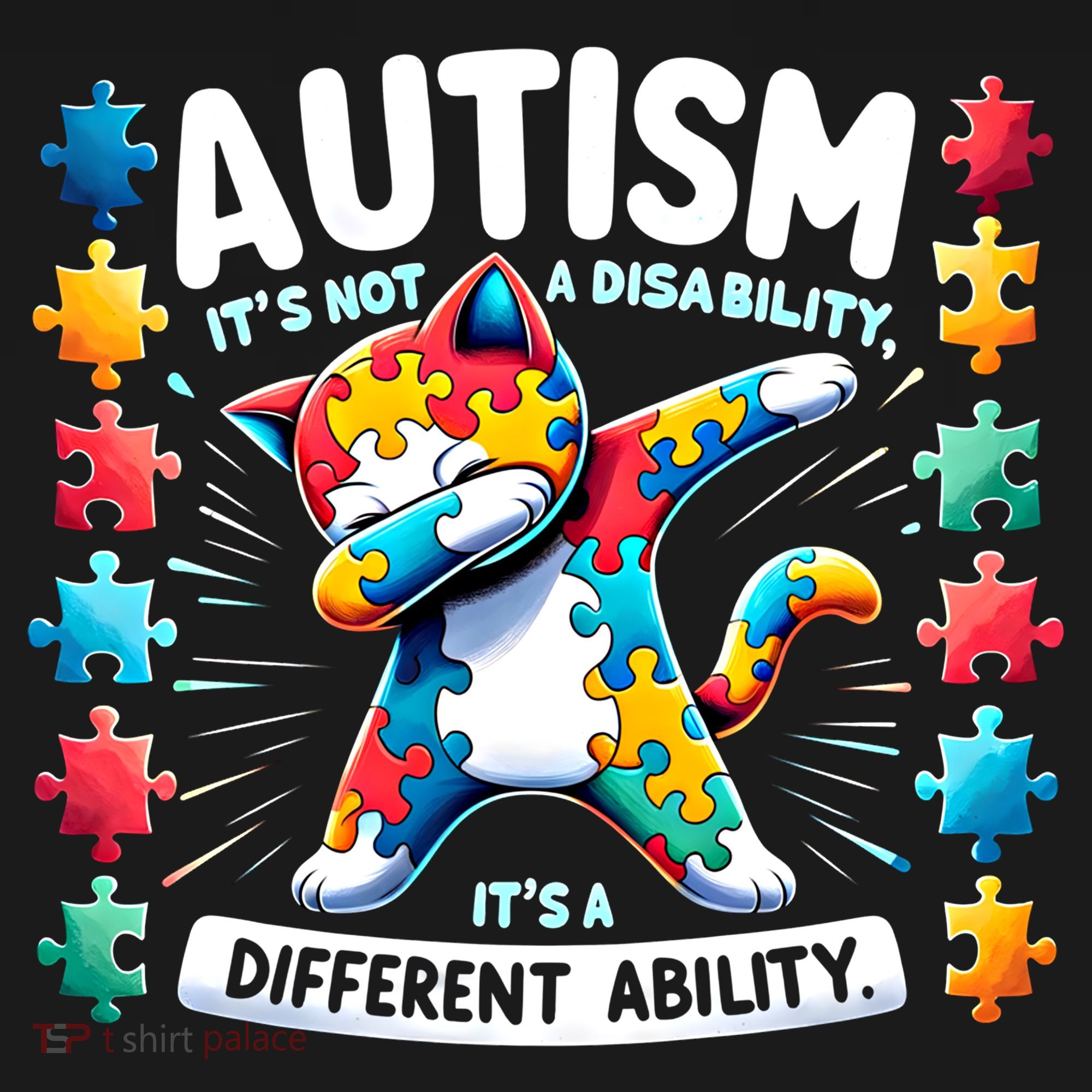 Autism Awareness Month Autism Cat Dabbing Support Autism Gift Ornament