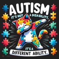 Autism Awareness Month Autism Cat Dabbing Support Autism Gift Hat thumb 2