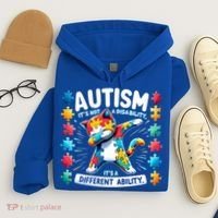 Autism Awareness Month Autism Cat Dabbing Support Autism Gift Hoodie thumb 4