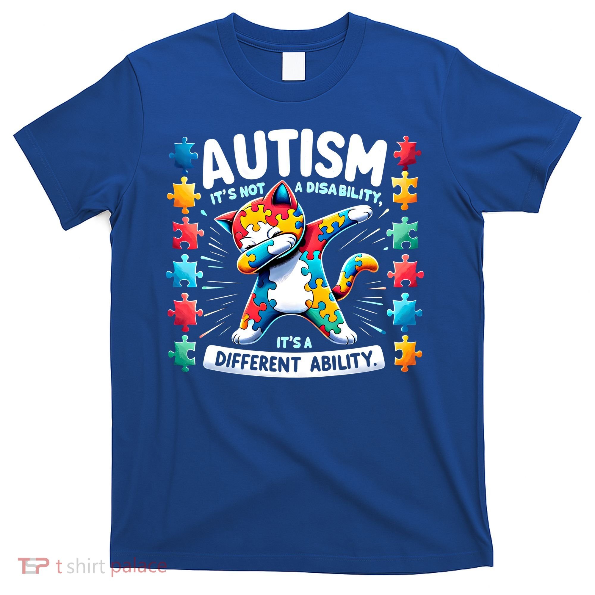 Autism Awareness Month Autism Cat Dabbing Support Autism Gift T-Shirt